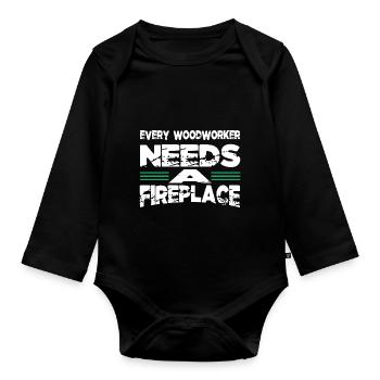 Proud Carpenter Skull Tshirts Tree - Organic Longsleeve Baby Bodysuit - black - Front