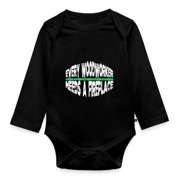 Bday Chainsaw Grab Joke Union Carpenter Tshirts - Organic Longsleeve Baby Bodysuit - black - Front