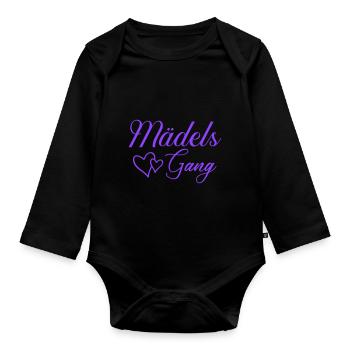 Girls' Gang - Organic Longsleeve Baby Bodysuit - black - Front