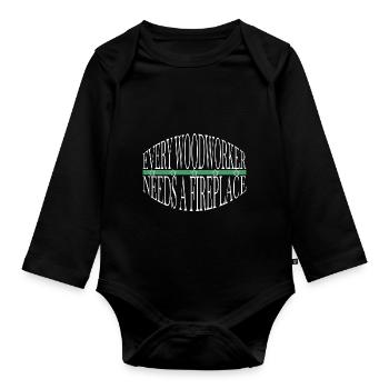Aaron Carpenter Tshirts Woodcutter Dad Plumber - Organic Longsleeve Baby Bodysuit - black - Front