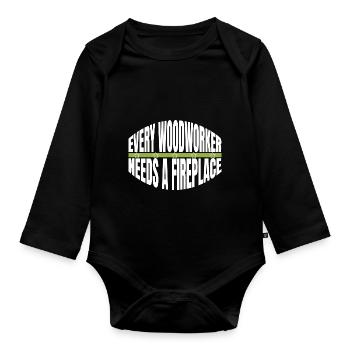 Arbre les charpentiers citation charpentier fille t-shirts - Body Bébé bio manches longues - noir - Devant
