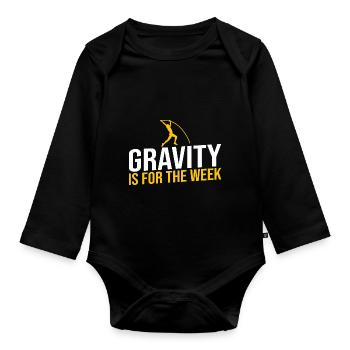 Stabhochspringer-Geschenk - Baby Bio-Langarm-Body - Schwarz - Vorne