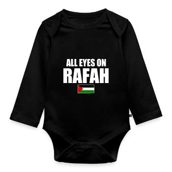 all eyes on rafah - Body Bébé bio manches longues - noir - Devant