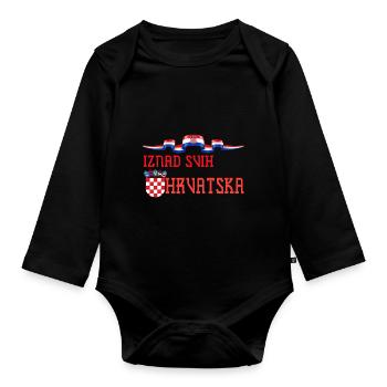 Kroatien hrvatska kroatien hrv hr zagreb geteilte Flagge - Baby Bio-Langarm-Body - Schwarz - Vorne