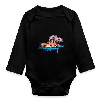 Gift for Honduras - Organic Longsleeve Baby Bodysuit - black - Front