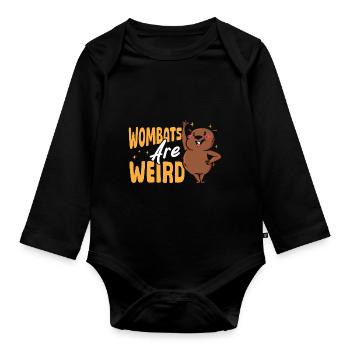 Wombats sind komische Wombat-Merch - Baby Bio-Langarm-Body - Schwarz - Vorne