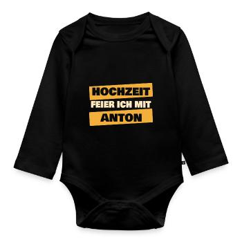 Anton - Body Bébé bio manches longues - noir - Devant