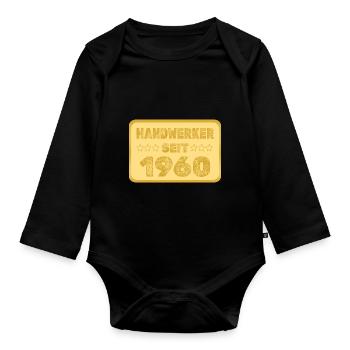 1960 1960 - Organic Longsleeve Baby Bodysuit - black - Front