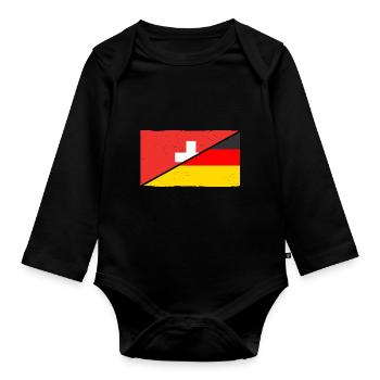 Schweiz Tyskland Schweiz - Langærmet babybody, økologisk bomuld - sort - Foran