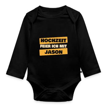 Jason en enterrement de vie de garçon - Body Bébé bio manches longues - noir - Devant