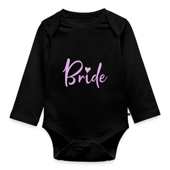 bride - Organic Longsleeve Baby Bodysuit - black - Front