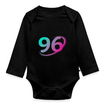 Numéro 96 multicolore - Body Bébé bio manches longues - noir - Devant