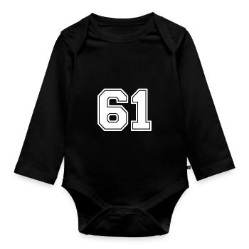 61 - Organic Longsleeve Baby Bodysuit - black - Front
