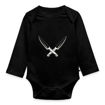 messer 2 - Baby Bio-Langarm-Body - Schwarz - Vorne