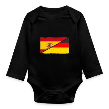 Espagnols Allemagne Espagne - Body Bébé bio manches longues - noir - Devant