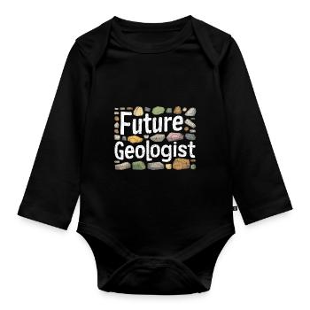 Career as a Future Geologist - Organic Longsleeve Baby Bodysuit - black - Front