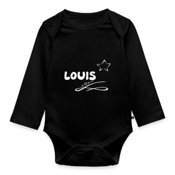 Cadeau Louis - Body Bébé bio manches longues - noir - Devant