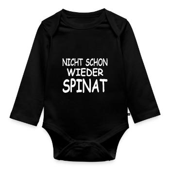 Spinat - Baby Bio-Langarm-Body - Schwarz - Vorne