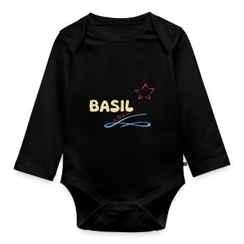 Gift Basil - Organic Longsleeve Baby Bodysuit - black - Front