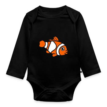 Clownfisch - Baby Bio-Langarm-Body - Schwarz - Vorne