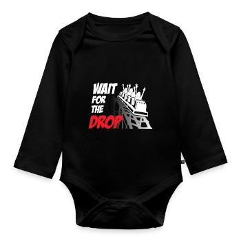 Wait For The Drop Roller Coaster - Body Bébé bio manches longues - noir - Devant