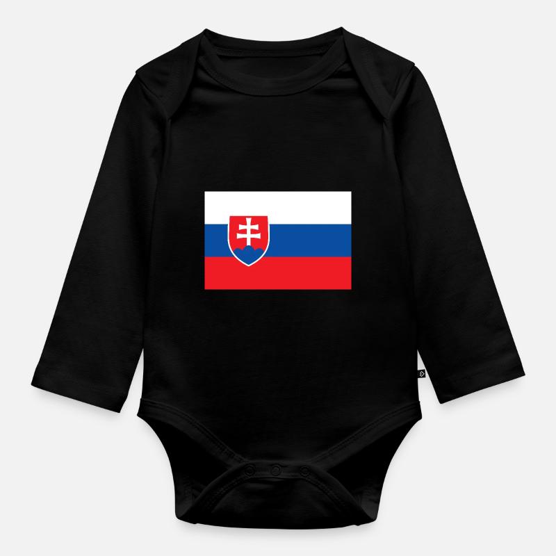 Slowakei - Baby Bio-Langarm-Body - Schwarz