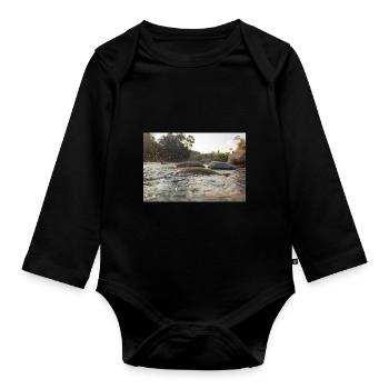 WATER - Organic Longsleeve Baby Bodysuit - black - Front