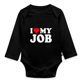 I love my job - Body Bébé bio manches longues - noir - Devant