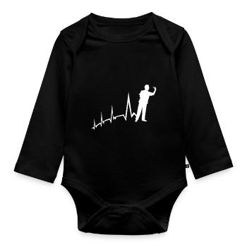 Joueur de fléchettes Heartbeat Darts - Body Bébé bio manches longues - noir - Devant