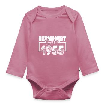 1955 - Organic Longsleeve Baby Bodysuit - mauve - Front
