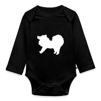 Spitz weiß - Baby Bio-Langarm-Body - Schwarz - Vorne