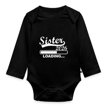Sister 2026 Loading Progress - Organic Longsleeve Baby Bodysuit - black - Front
