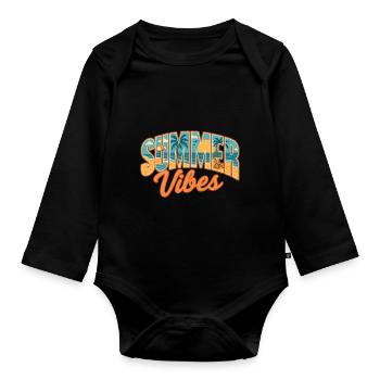 Holidays by the sea | Summer Atmosphere | Shell - Organic Longsleeve Baby Bodysuit - black - Front
