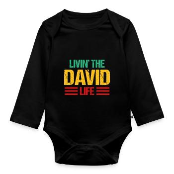 David - Organic Longsleeve Baby Bodysuit - black - Front