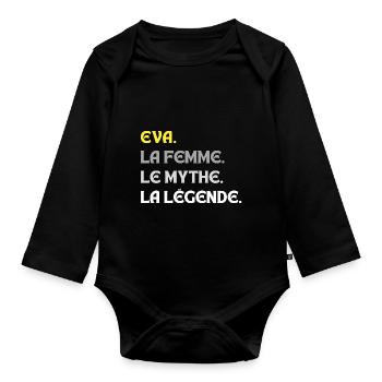 EVA LA FEMME LE MYTHE LA LEGENDE - Body Bébé bio manches longues - noir - Devant