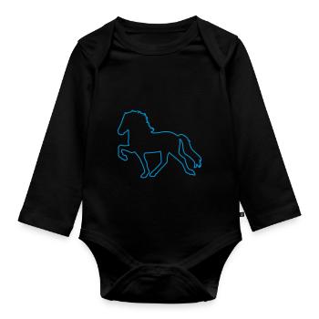 Tölter Outline - Baby Bio-Langarm-Body - Schwarz - Vorne