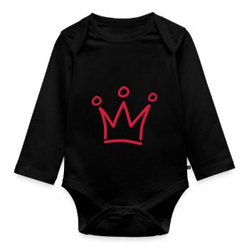 krone - Baby Bio-Langarm-Body - Schwarz - Vorne