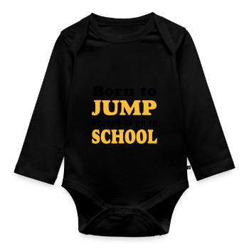 Weitsprung - Hochsprung - Baby Bio-Langarm-Body - Schwarz - Vorne