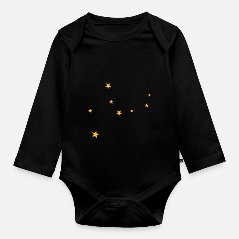Constellation de la Vierge - Body Bébé bio manches longues - noir