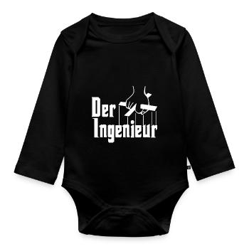 Der Ingenieur - Baby Bio-Langarm-Body - Schwarz - Vorne
