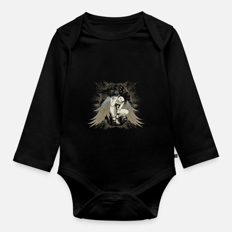 ange - Body Bébé bio manches longues - noir
