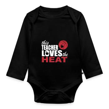 this teacher loves the heat - Baby Bio-Langarm-Body - Schwarz - Vorne