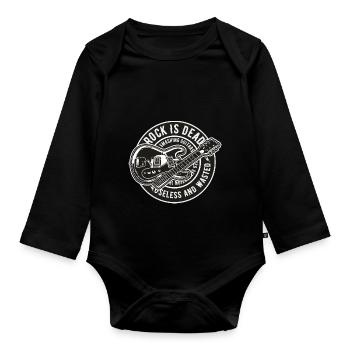 Rock Is Dead - Baby Bio-Langarm-Body - Schwarz - Vorne