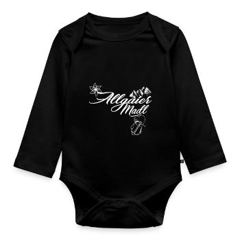 Allgäuer Madl trachten t shirt geschenk - Baby Bio-Langarm-Body - Schwarz - Vorne