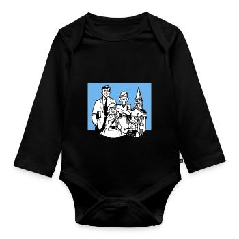 god god church church bible bible wedding wedding sign - Organic Longsleeve Baby Bodysuit - black - Front