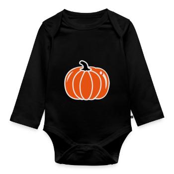 Pumpkin - Organic Longsleeve Baby Bodysuit - black - Front
