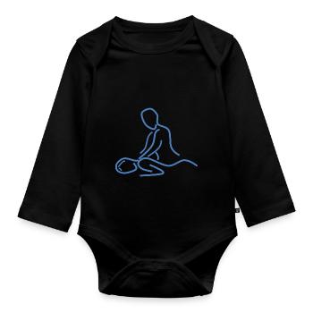 first aid massage first aid therapy therapy1 - Organic Longsleeve Baby Bodysuit - black - Front