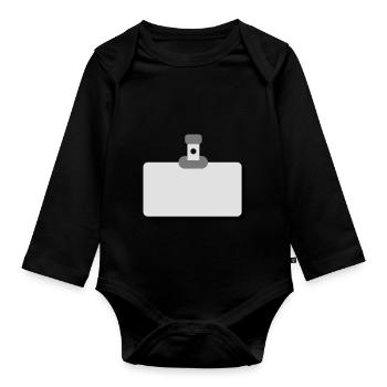 namensschild leer - Baby Bio-Langarm-Body - Schwarz - Vorne