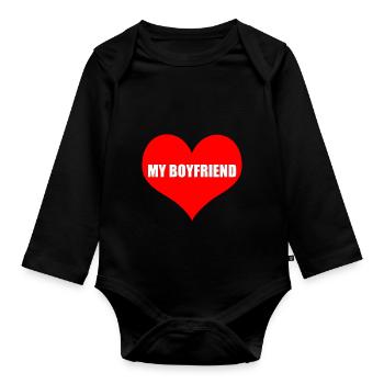 boyfriend - Baby Bio-Langarm-Body - Schwarz - Vorne