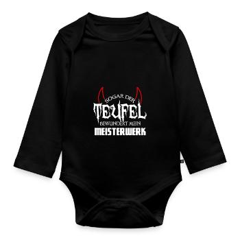Teufel besser.PNG - Baby Bio-Langarm-Body - Schwarz - Vorne